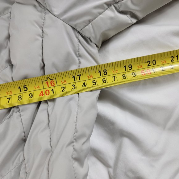 32 Degrees Heat Womens Small Silver Puffer Coat Jacket Full Zip Winter Warm - Picture 9 of 11